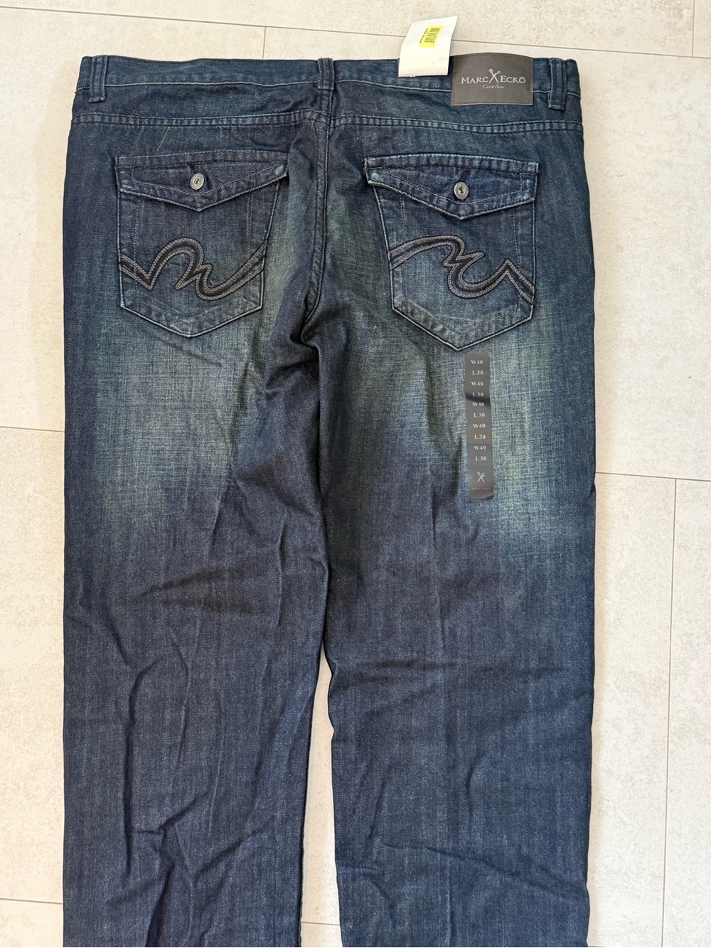 Marc Ecko Men's Indigo Washed Straight Jeans